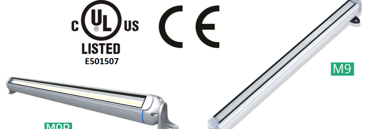 UL approved for M9 and M9R tubular machine work lights